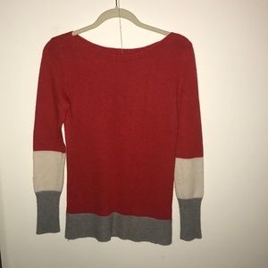 Coral sweater from Gap with stripes on sleeves